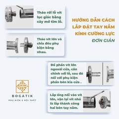 Tay nắm cửa tay nắm cửa KÍNH CƯỜNG LỰC INOX 304 chất lượng CAO CẤP loại siêu dày, nặng