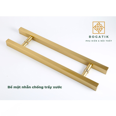 Tay nắm cửa tay nắm cửa kính cường lực VUÔNG chất liệu INOX 201 màu VÀNG