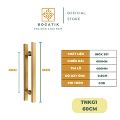 Tay nắm cửa tay nắm cửa kính cường lực VUÔNG chất liệu INOX 201 màu VÀNG