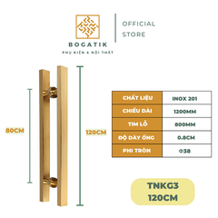 Tay nắm cửa tay nắm cửa kính cường lực VUÔNG chất liệu INOX 201 màu VÀNG