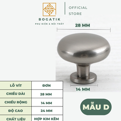 Combo núm tay nắm cửa tủ ngăn kéo núm TRÒN nội thất BOGATIK hợp kim KẼM đa màu hiện đại