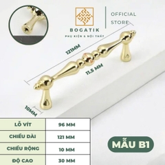 Tay nắm cửa tủ ngăn kéo tay nắm tủ bếp BOGATIK hợp kim KẼM VÀNG BÓNG hiện đại & cao cấp