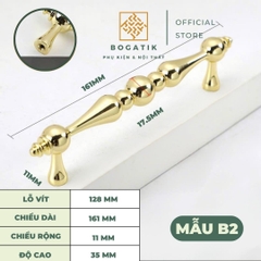 Tay nắm cửa tủ ngăn kéo tay nắm tủ bếp BOGATIK hợp kim KẼM VÀNG BÓNG hiện đại & cao cấp