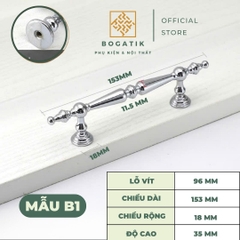 Tay nắm cửa tủ ngăn kéo tay nắm tủ bếp màu BẠC bóng chất liệu hợp kim KẼM sang trọng & cao cấp
