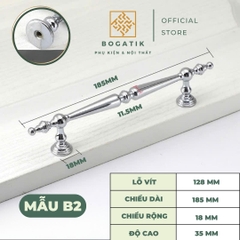 Tay nắm cửa tủ ngăn kéo tay nắm tủ bếp màu BẠC bóng chất liệu hợp kim KẼM sang trọng & cao cấp
