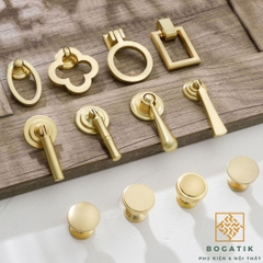 Tay nắm cửa tủ ngăn kéo tay nắm tủ bếp BOGATIK hợp kim KẼM giá rẻ màu vàng kim tinh tế & hiện đại