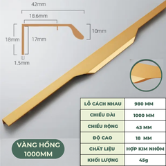 Tay nắm cửa tủ ngăn kéo tay nắm âm tủ tay cầm góc cạnh chất liệu hợp kim cao cấp AT03