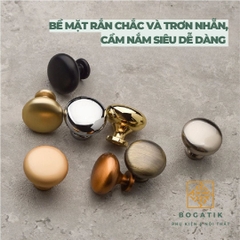 Combo núm tay nắm cửa tủ ngăn kéo núm TRÒN nội thất BOGATIK hợp kim KẼM đa màu hiện đại