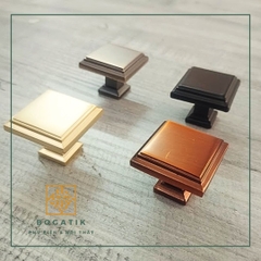 Núm tay cửa tủ ngăn kéo núm VUÔNG nội thất BOGATIK hợp kim KẼM nhiều màu tinh tế & hiện đại