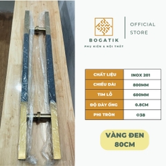 Tay nắm cửa tay nắm cửa kính cường lực VUÔNG chất liệu INOX 201 màu VÀNG