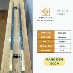 Tay nắm cửa tay nắm cửa kính cường lực VUÔNG chất liệu INOX 201 màu VÀNG