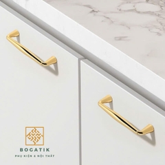 Tay nắm cửa tủ ngăn kéo tay nắm tủ bếp BOGATIK hợp kim KẼM VÀNG BÓNG hiện đại & cao cấp