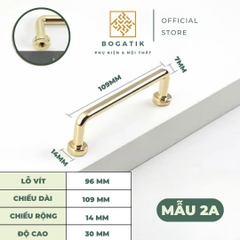 Tay nắm cửa tủ ngăn kéo tay nắm tủ bếp BOGATIK hợp kim KẼM VÀNG BÓNG hiện đại & cao cấp