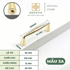 Tay nắm cửa tủ ngăn kéo tay nắm tủ bếp BOGATIK hợp kim KẼM VÀNG BÓNG hiện đại & cao cấp