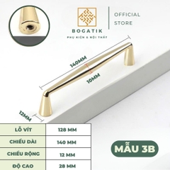 Tay nắm cửa tủ ngăn kéo tay nắm tủ bếp BOGATIK hợp kim KẼM VÀNG BÓNG hiện đại & cao cấp