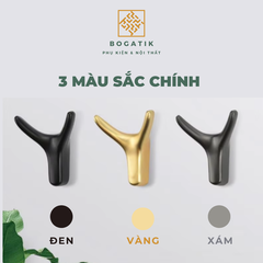Móc treo tường móc treo quần áo gắn tường BOGATIK sừng nai hợp kim 3 MÀU tinh tế và nghệ thuật