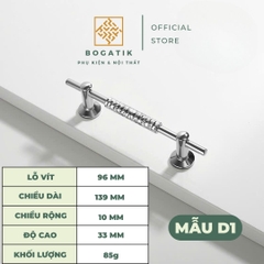 Tay nắm cửa tủ ngăn kéo tay nắm tủ bếp màu BẠC bóng chất liệu hợp kim KẼM sang trọng & cao cấp
