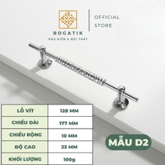 Tay nắm cửa tủ ngăn kéo tay nắm tủ bếp màu BẠC bóng chất liệu hợp kim KẼM sang trọng & cao cấp