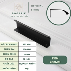 Tay nắm âm tủ tay nắm cửa tủ bếp chữ L chất liệu hợp kim nhôm hai màu đen, vàng hồng hiện đại AT02