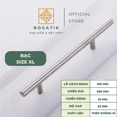 Tay nắm cửa tủ ngăn kéo tay nắm tủ bếp chất liệu thép không gỉ INOX ba màu: đen, bạc, vàng hiện đại