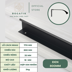 Tay nắm âm tủ tay nắm cửa tủ bếp chữ L chất liệu hợp kim nhôm hai màu đen, vàng hồng hiện đại AT02