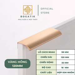 Tay nắm âm tủ tay nắm cửa tủ bếp chữ L chất liệu hợp kim nhôm hai màu đen, vàng hồng hiện đại AT02