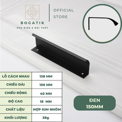 Tay nắm âm tủ tay nắm cửa tủ bếp chữ L chất liệu hợp kim nhôm hai màu đen, vàng hồng hiện đại AT02