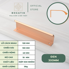 Tay nắm âm tủ tay nắm cửa tủ bếp chữ L chất liệu hợp kim nhôm hai màu đen, vàng hồng hiện đại AT02