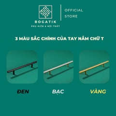 Tay nắm cửa tủ ngăn kéo tay nắm tủ bếp chất liệu thép không gỉ INOX ba màu: đen, bạc, vàng hiện đại