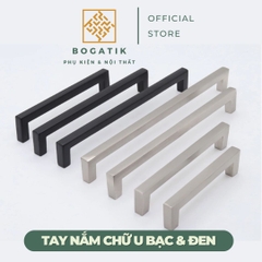 Tay nắm cửa tủ ngăn kéo tay nắm tủ bếp chữ U chất liệu hợp kim nhôm màu BẠC tinh tế và hiện đại