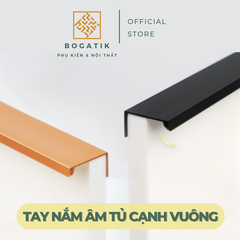 Tay nắm âm tủ tay nắm cửa tủ bếp cạnh vuông chất liệu hợp kim nhôm hai màu hiện đại AT01