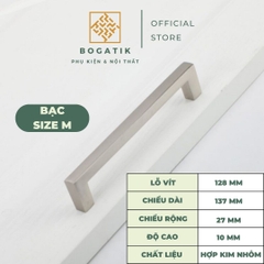 Tay nắm cửa tủ ngăn kéo tay nắm tủ bếp chữ U chất liệu hợp kim nhôm màu BẠC tinh tế và hiện đại