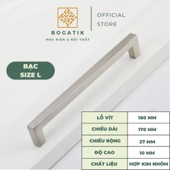 Tay nắm cửa tủ ngăn kéo tay nắm tủ bếp chữ U chất liệu hợp kim nhôm màu BẠC tinh tế và hiện đại