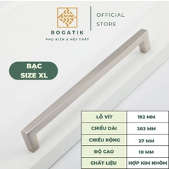 Tay nắm cửa tủ ngăn kéo tay nắm tủ bếp chữ U chất liệu hợp kim nhôm màu BẠC tinh tế và hiện đại
