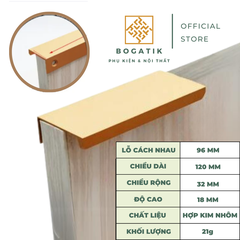 Tay nắm âm tủ tay nắm cửa tủ bếp cạnh vuông chất liệu hợp kim nhôm hai màu hiện đại AT01