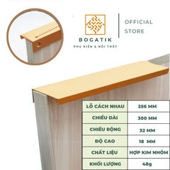 Tay nắm âm tủ tay nắm cửa tủ bếp cạnh vuông chất liệu hợp kim nhôm hai màu hiện đại AT01