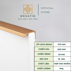 Tay nắm âm tủ tay nắm cửa tủ bếp cạnh vuông chất liệu hợp kim nhôm hai màu hiện đại AT01