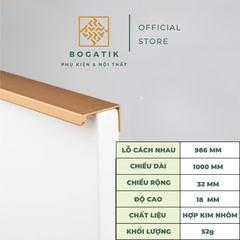 Tay nắm âm tủ tay nắm cửa tủ bếp cạnh vuông chất liệu hợp kim nhôm hai màu hiện đại AT01