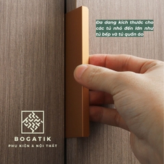 Tay nắm âm tủ tay nắm cửa tủ bếp cạnh vuông chất liệu hợp kim nhôm hai màu hiện đại AT01
