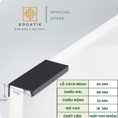 Tay nắm âm tủ tay nắm cửa tủ bếp cạnh vuông chất liệu hợp kim nhôm hai màu hiện đại AT01