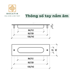 Tay nắm cửa tủ ngăn kéo tay nắm âm tủ BOGATIK INOX thép không gỉ cho cửa trượt cửa lùa AT08