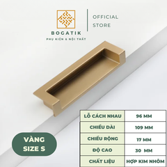 Tay nắm âm cửa tủ ngắn kéo chất liệu HỢP KIM nhôm 3 MÀU hiện đại và cao cấp