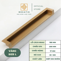 Tay nắm âm cửa tủ ngắn kéo chất liệu HỢP KIM nhôm 3 MÀU hiện đại và cao cấp