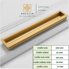 Tay nắm tủ âm tay nắm âm cửa xẻ rãnh màu ĐEN, VÀNG chất liệu hợp kim nhôm chất lượng AT05
