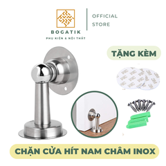 Chặn cửa thông minh hít nam châm chống va đập hít cửa INOX thép không gỉ tặng kèm miếng dán 3M