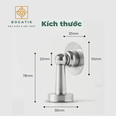 Chặn cửa thông minh hít nam châm chống va đập hít cửa INOX thép không gỉ tặng kèm miếng dán 3M