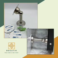 Chặn cửa thông minh hít nam châm chống va đập hít cửa INOX thép không gỉ tặng kèm miếng dán 3M