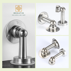 Chặn cửa thông minh hít nam châm chống va đập hít cửa INOX thép không gỉ tặng kèm miếng dán 3M