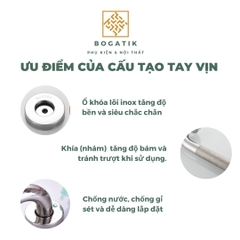 Tay vịn phòng tắm nhà vệ sinh có khía chất liệu thép không gỉ độ chống trượt cao, an toàn độ bền cao
