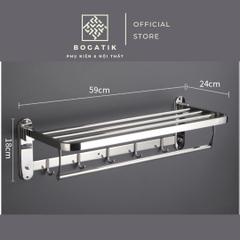 Giá treo khăn nhà tắm kệ nhà tắm kệ để đồ phòng tắm INOX 304 2 tầng độ bền cao đa năng và tiện lợi